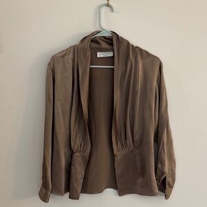 Lord & Taylor Elegant Brown Silk Blouse